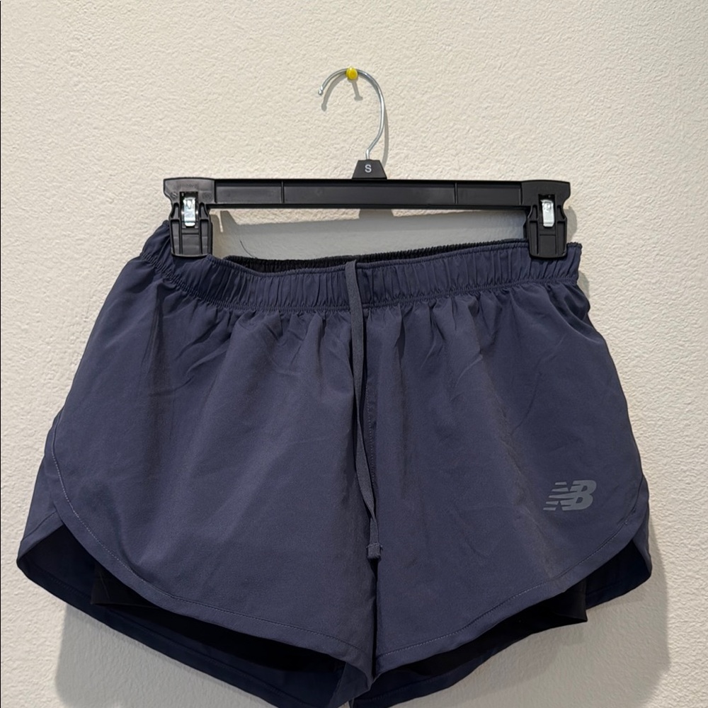 New Balance Blue Athletic Shorts Moisture-Wicking Elastic Waistband